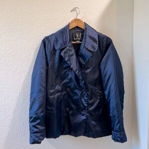 INC Pea Coats | Vintage Inc Women’s Small Petite Coat | Puffy Shiny Blue